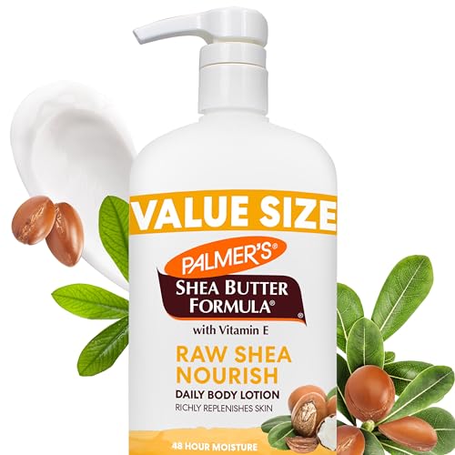 Palmer's Shea Formula Raw Shea Body Lotion for Dry Skin, Hand & Body Moisturizer, Value Size Pump Bottle, 33.8 Ounces (Pack of 1)