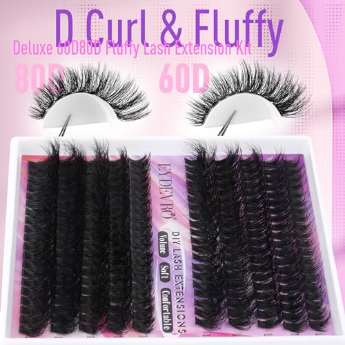 60D80D Volume Lash Clusters Kit with Bond & Seal