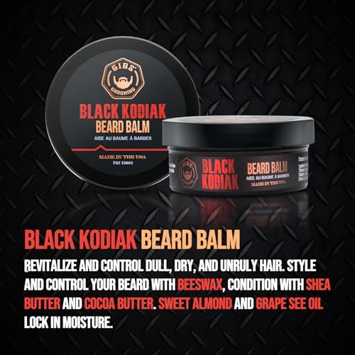 GIBS Grooming Black Kodiak Beard Balm Aid, 2 oz