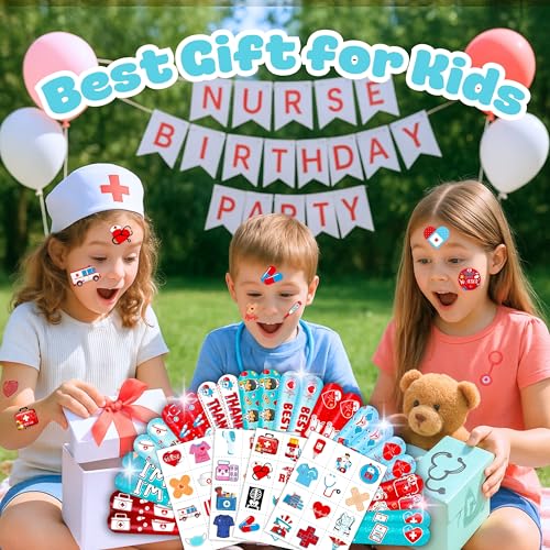 Nurse Party Favors Set - 48 Tattoos & 24 Slap Bracelets