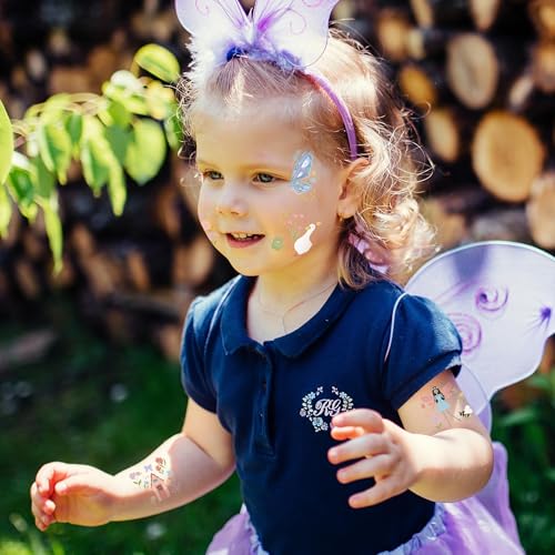 Cheerland Garden Fairy Tattoos Temporary Floral Butterfly Farm Party Favors Woodland Fairies Wing Stickers Birthday Decorations for Tea Bridal Baby Shower Classroom Silly Goose Party Supplies 108pcs