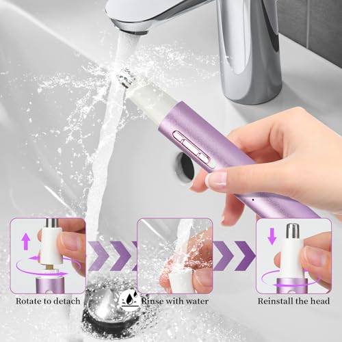 Rechargeable Nose & Ear Hair Trimmer for Women & Men - Painless Facial Grooming Tool