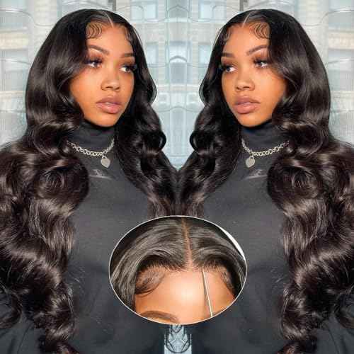 20 Inch 5x5 HD Lace Closure Wigs Human Hair 180% Density Body Wave Lace Front Wigs No Glue Wear and Go Glueless Wigs Human Hair Pre Cut 3 Seconds to Wear Glueless Wig