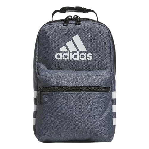 adidas Santiago Insulated Lunch Bag (6.5L) with Clip Lock Handle, Twill Onix Grey/Black, One Size