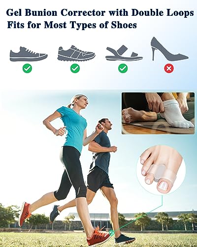 Bunion Corrector Toe Separators 4-Pack for Pain Relief