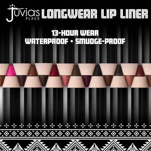 Juvia's Place Long Wear Lip Pencil ? Demure ? Waterproof & Kiss-proof, Long Lasting Lip Liner, Smooth Makeup Application - Soft Matte Finish Base for Lipstick - 13 Hours of Wear for Everyday Use