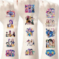 50pcs K.POP Demon Hunters Temporary Tattoos Korean Idol Cartoon Body Tattoo, Birthday Party Favors DIY Activity Supplies for Kids