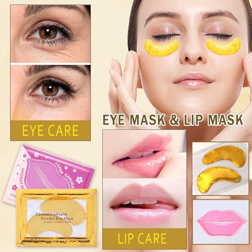24K Gold Eye Masks & Collagen Lip Masks - 30 Pair Set