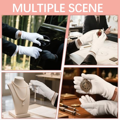 36 Pcs White Cotton Gloves for Sleeping & Eczema