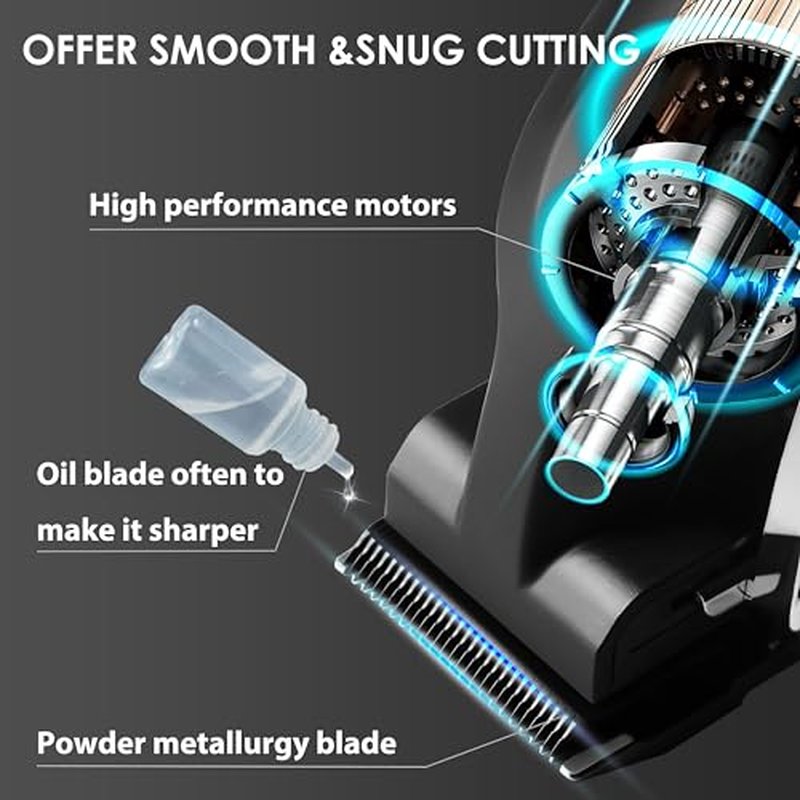 KEMEI Professional Hair Clipper and Trimmer Kit with 11 Combs