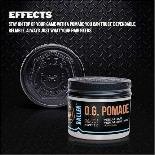 GIBS O.G. Baller Pomade, Flexible Hold and Medium Shine. Water based, Great for all Styles and Textures