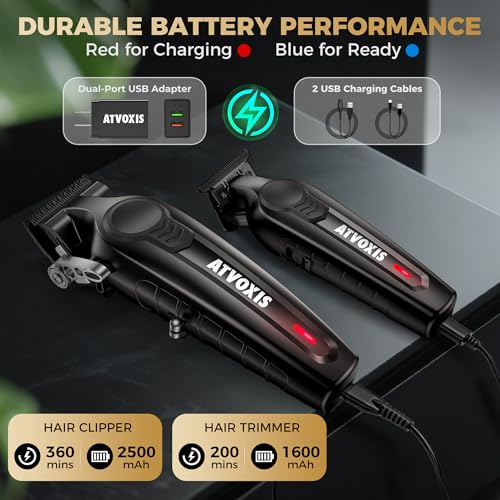 Professional Cordless Hair Clipper & Trimmer Set for Men