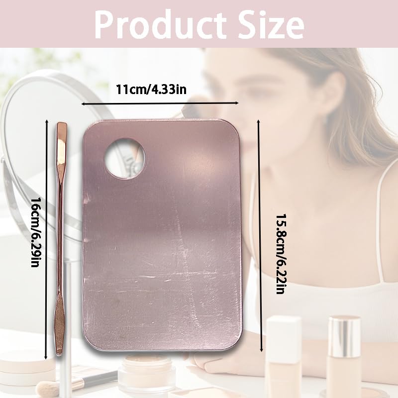 Professional Makeup Mixing Palette Set with Spatulas - Cosmetic Blending Trays for Eyeshadow, Lip Gloss & Nail Polish, Pink & Gold