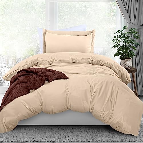 Utopia Bedding Duvet Cover Twin Size - 1 Duvet Cover with 1 Pillow Sham - 2 Pieces Bedding Duvet Cover with Zipper Closure - Soft Brushed Microfiber, 68 X 90 Inches (Twin/Twin XL, White)