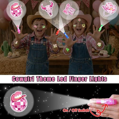 72-Piece Cowgirl Party Favors Set | LED Finger Lights & Glow Tattoos