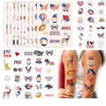 Patriotic Temporary Tattoos - 100+ Designs, 10 Sheets