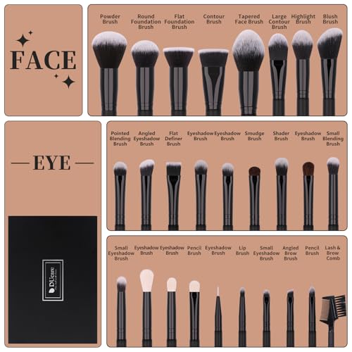 DUcare 27Pc Professional Makeup Brush Set – Synthetic Kabuki