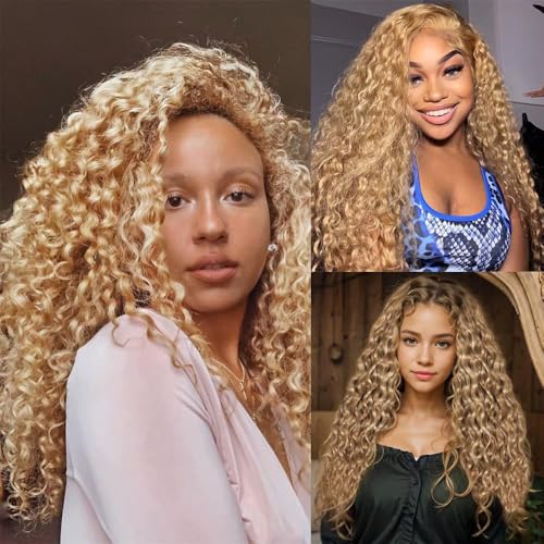 DiexrLamx Gold Blonde Honey Blonde Kinky Curly Hair Bundles 20-24 Inch 150g - 3 Pack GP27613-Gold-Blonde