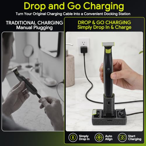 Enhon Razor Stand Dock for Norelco OneBlade 360 - 2-in-1 Charging & Storage