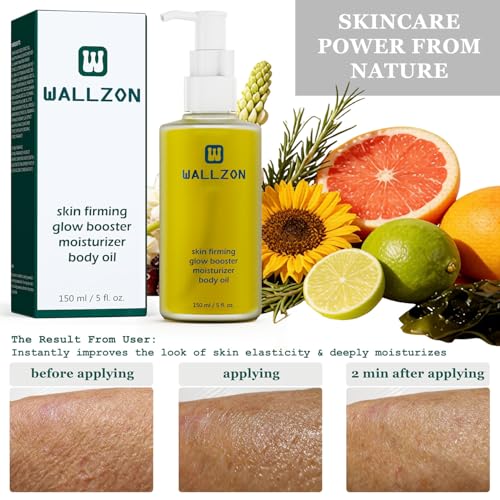 Firming & Moisturizing Body Oil for Women with Seaweed Extract, 5 oz After Shower Skincare Oil, Non-Greasy, Lightweight, Fast-Absorbing, Improves Skin Elasticity, Citrus Scent
