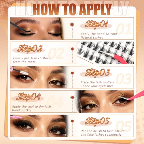 275PCS Manga Lash Clusters Kit with Glue & Tweezers
