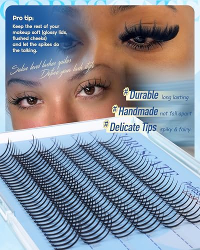 CORUSCATE Lash Clusters Spikes 12-16mm - Fairy Spiky Eyelash Extensions for Manga & Anime Looks