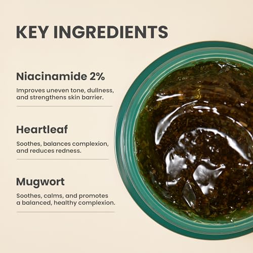 AXIS-Y New Skin Resolution Gel Mask Mugwort with 2% Niacinamide - Spot Treatment for Face, Barrier Repair & Brightening - Vegan Korean Skin Care Face Mask - 3.38 fl. oz.