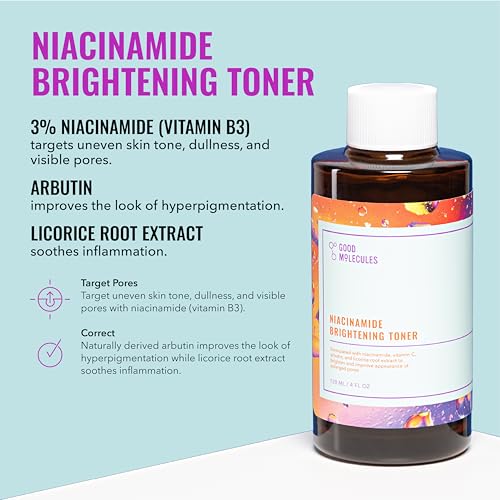 Good Molecules Cleanse, Tone & Moisturize Skincare Set ? Hydrating Facial Cleansing Gel (200ml), Niacinamide Brightening Toner (120ml) & Lightweight Daily Moisturizer (100ml)