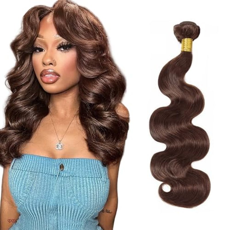 #4 Dark Brown Body Wave Human Hair Bundle 14 Inch