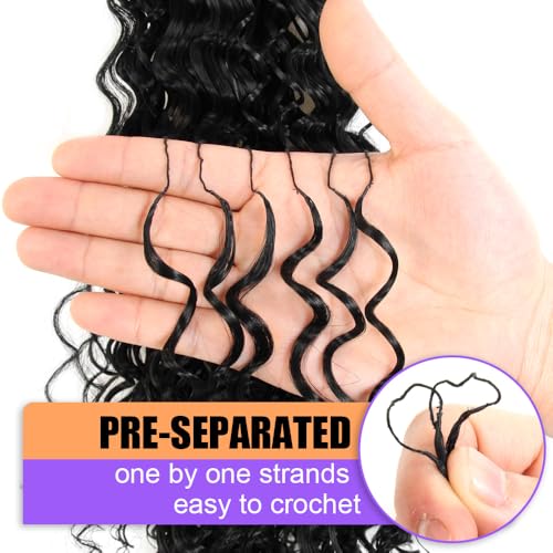 LOCSBYHAND Synthetic Curly Feather Crochet Hair 12 Inch 100 Strands - 1B