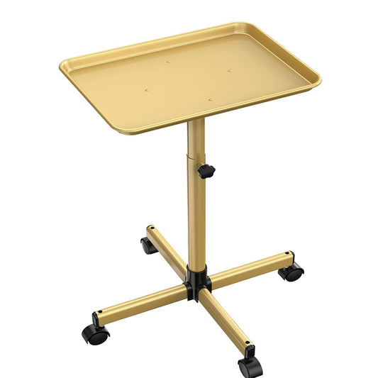 Salon Tray Cart, Salon Rolling Tray Adjustable Height, Tattoo Tray, SPA Rolling Trolley Tray for Beauty Hairstylist Dental Clinic,Champagne Gold