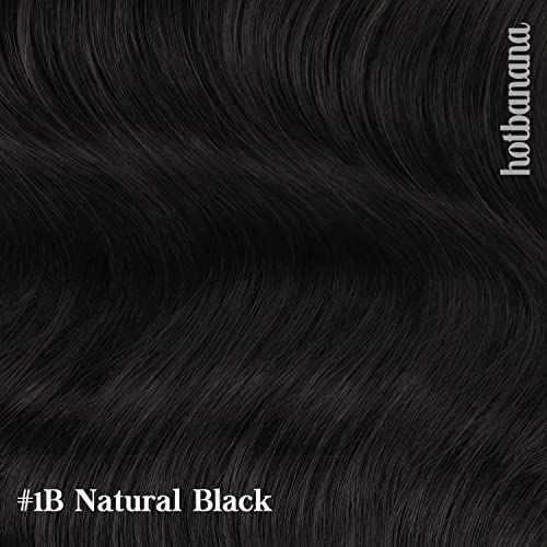 HOTBANANA Human Hair Clip in Hair Extensions, Natural Black 120g Clip in Hair Extensions Real Human Hair Straight Remy Hair 22 Inch 7pcs