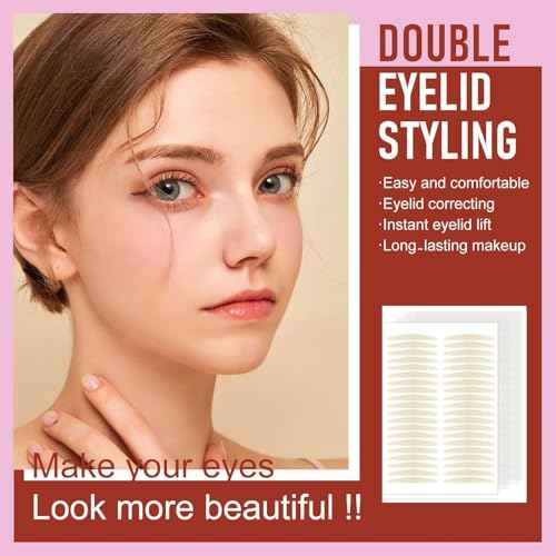 Natural Invisible Single Side Eyelid Tape Stickers(600Pcs 3MM Skin Color), Double Eyelid Tape for Hooded Eyes Invisible, Instant Eye Lift Without Surgery, Perfect for Uneven Mono-Eyelids