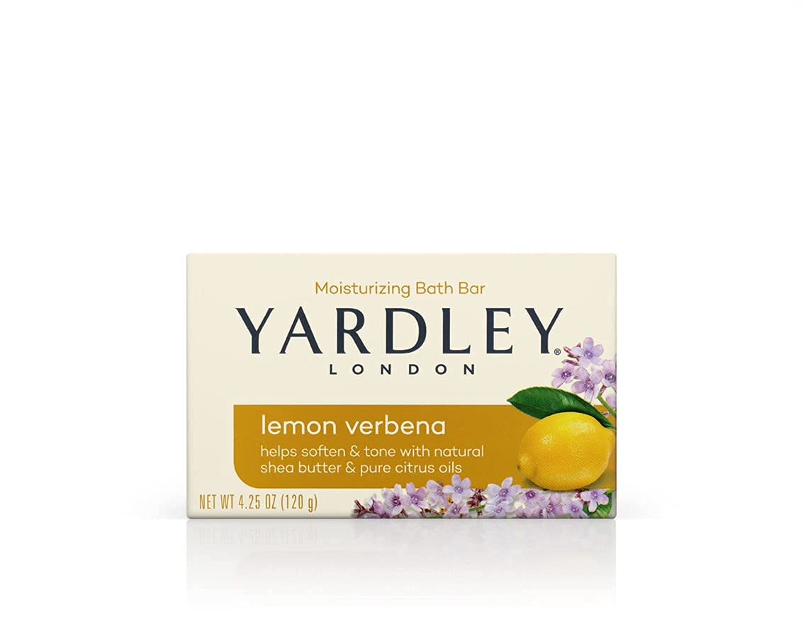 Yardley London Lemon Verbena with Shea Butter & Pure Citrus Oil Moisturizing Bar 4.25 ozr (Pack of 12)