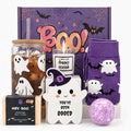 Halloween Boo Basket for Women - Festive Gift with Spooky Glass Cups