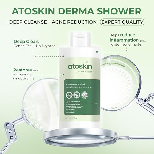 Atoskin Derma Shower ? Herbal Body Cleanser for Oily & Acne-Prone Skin, with Rosemary & 7 Botanical Extracts (9.47 oz)