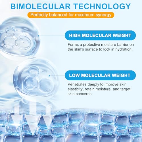Hyaluronic Acid Powder, 120g Hyaluronic Acid Serum Powder for Face & Skin, Dual Molecular Weight Deep Hydration, Moisture Lock, Enhance Skin Elasticity & Barrier