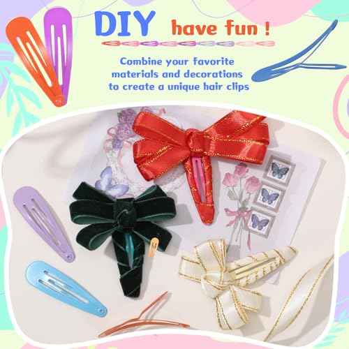obeoby 120 Pcs 40 Colors Metal Snap Hair Clips, 2 Inch Hair Barrettes Hair Accessories for Girls Toddlers Women Stocking Stuffers Christmas Gifts