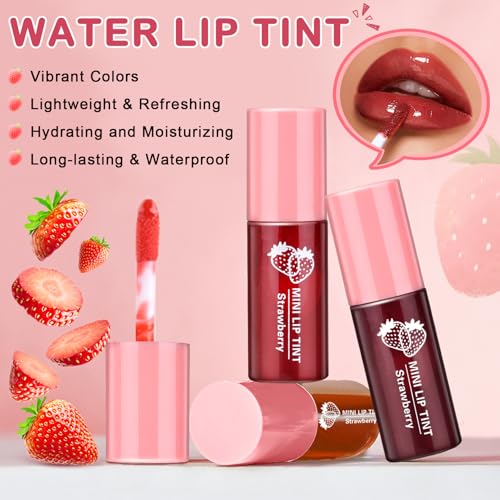 Lip Tint Stain,6 Colors Lip Stain Long Lasting Waterproof,Multi-use Lip and Cheek Stain,Mini Lipstain Liquid Lipstick,Lightweight tinta para labios,Moisturizing Red Lip Stain Set Lip Makeup