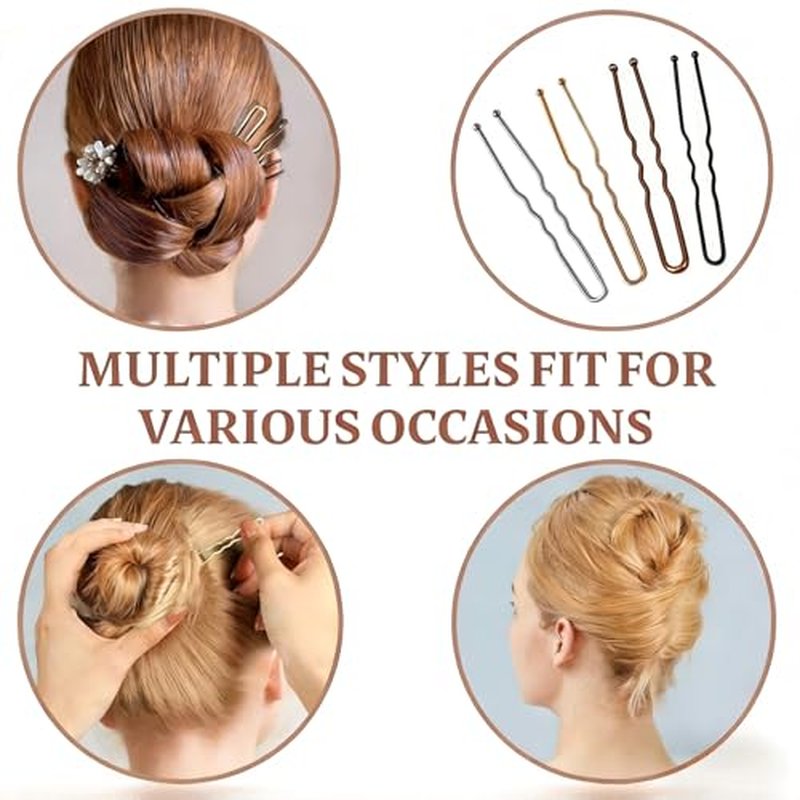 150 Pcs 2.75" Gold Blonde U-Shaped Bobby Pins for Thick Hair
