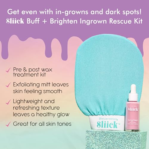 Ingrown Hair & Dark Spot Serum with Exfoliating Mitt - Post Shave Treatment for Bikini Area