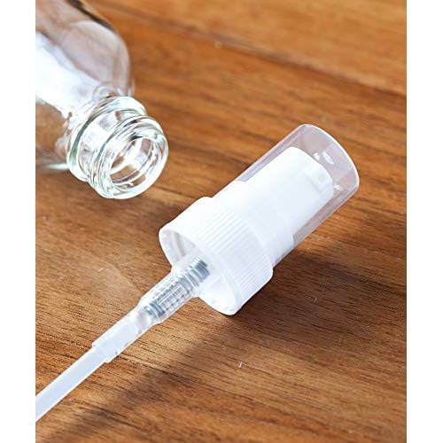 JUVITUS 2 oz / 60 ml Clear Glass Boston Round White Treatment Pump Bottle (12 pack) + Funnel
