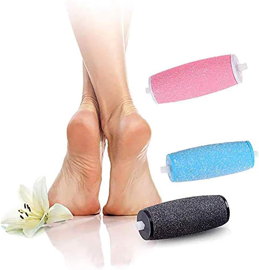 7 Extra Coarse & 7 Regular Coarse Replacement Roller Refill Heads Compatible with Perfect Electronic Foot File with Diamond Crystals