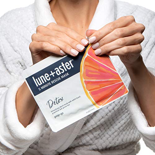 Lune+Aster 5 Minute Rescue Mask - Detox - Ultra-soothing sheet mask helps to calm and relieve stressed skin in 5-10 minutes.