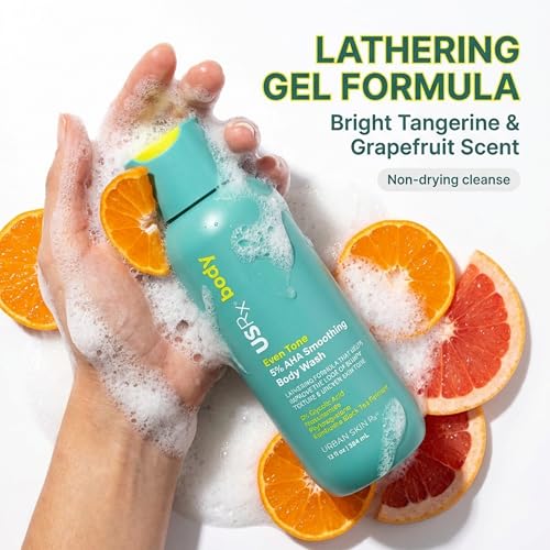 Urban Skin Rx¢ç Even Tone 5% AHA Smoothing Body Wash, Lathering Gel Formula, Deeply Cleanses, Soothes & Improves Appearance of Bumpy Texture, Blemishes & Uneven Skin Complexion, Daily Use, 13 Fl Oz