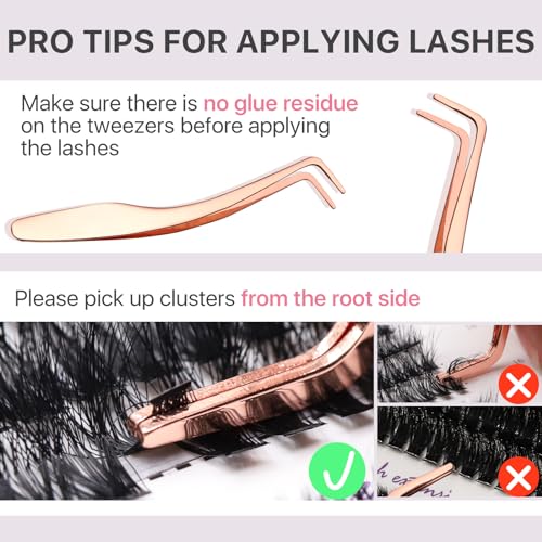 Lash Extension Kit 280Pcs C Curl Wispy 10-16MM Clusters