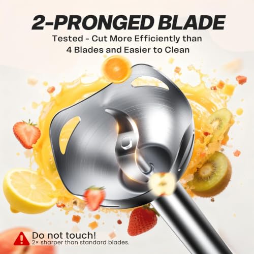 Turelar Immersion Blender Handheld with 2 Speed & Stainless Steel Blades