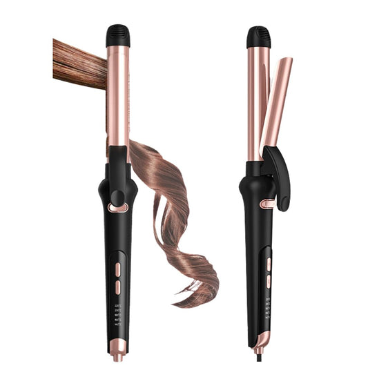 SICOLTT Rose Gold Rotating Hair Curling Iron, 1 Inch Automatic Curling Iron Get Effortless Waves with 5 Temperature Settings, Rotating Hair Curling Wands Dual Voltage for Beauty and Personal Care