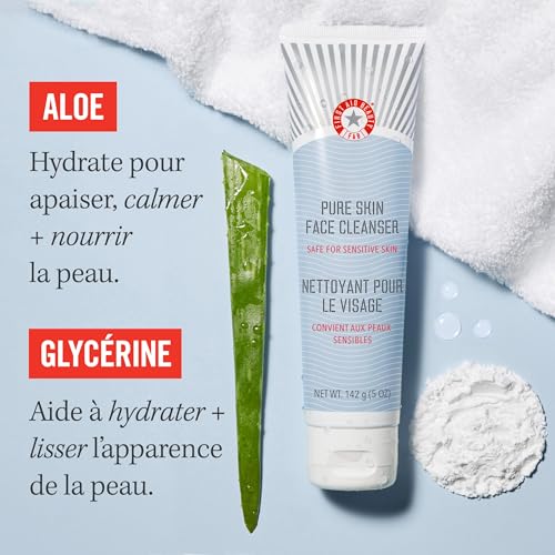 First Aid Beauty - Pure Skin Face Cleanser, Effectively Removes Makeup, Dirt, and Impurities, Gentle Cleanser Leaves Skin Soft & Supple, Safe for Sensitive Skin, Fragrance Free, 11 oz