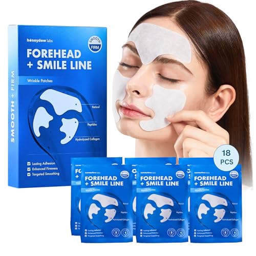 Wrinkle Patches for Forehead and Smile Line Patches 18 PCS with Hyaluronic Acid, Collagen, Peptides - Anti Wrinkle Patches - Face Tape for Wrinkles Overnight - Smoothing, Firming & Moisturizing